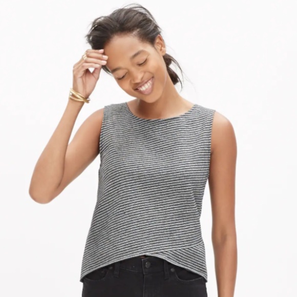 Madewell Women's Striped Crossover Tank Top - Picture 1 of 6